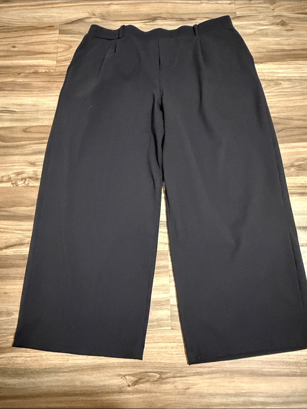 Halara Flex High Waisted Pocket Wide Leg Ankle Trouser Women 1X Stretch Black